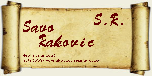 Savo Raković vizit kartica